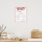 Getränke-Menü Hochzeitsposter Poster (Küche)