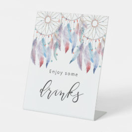 Getränke Minimalistisches Boho Baby Dusche Party s Sockelschild