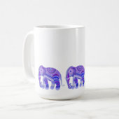 GETRÄNKE MIT BLAUER LILA COOLER ELEFANISCHER KAFFE KAFFEETASSE (Vorderseite Links)