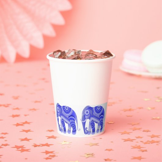 GETRÄNKE MIT COOLEM BLUE-ELEPHANT-Papierbecher Pappbecher (Insitu)
