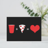 Getränke + Pizza = Liebe Einladung (Stehend Vorderseite)