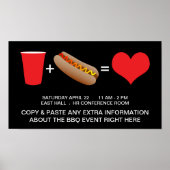 Getränke plus Hot Dogs gleich Liebe Poster (Vorne)