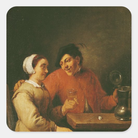 Getränke Quadratischer Aufkleber (Vorderseite)