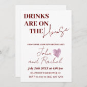 Getränke sind auf dem Haus Erwärmung Party rustika Einladung (Vorne/Hinten)