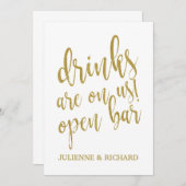 Getränke sind auf uns! Erschwingliches Hochzeitssz Einladung (Vorne/Hinten)