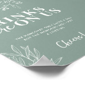 Getränke sind auf unserem Boho Sage Green Wedding  Poster (Ecke)