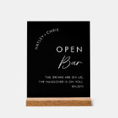 Getränke sind auf unserer Open Bar Black Wedding B Acrylschild (Vorderseite)