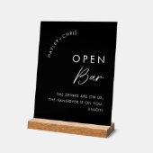 Getränke sind auf unserer Open Bar Black Wedding B Acrylschild (Winkel)