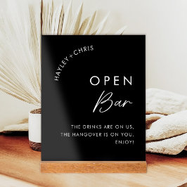 Getränke sind auf unserer Open Bar Black Wedding B Acrylschild