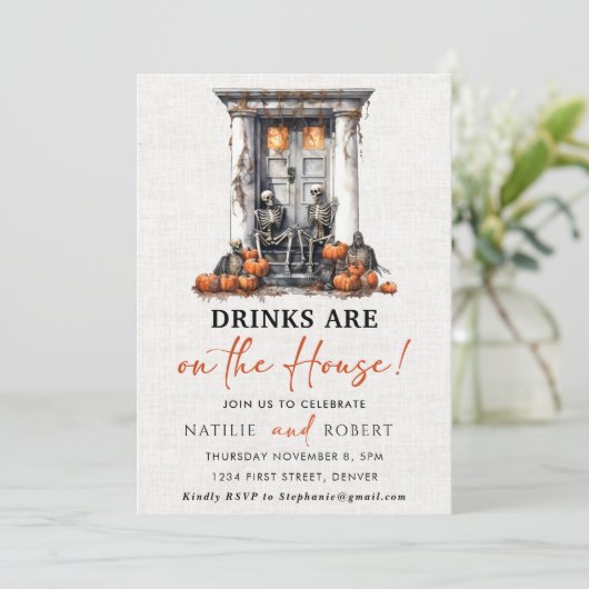 Getränke sind im hauseigenen Party. Einladung (Stehend Vorderseite)