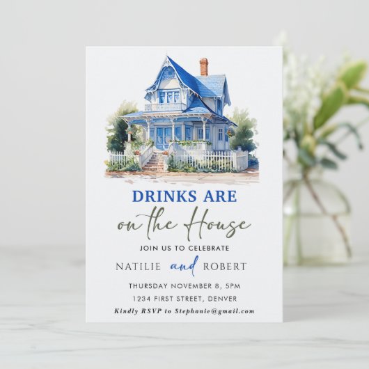 Getränke sind im hauseigenen Party. Einladung (Stehend Vorderseite)