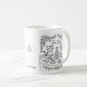 Getränke-Tasse 'Tee-Zeit-Party mit getigerten Katz Kaffeetasse (VorderseiteRechts)