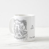 Getränke-Tasse 'Tee-Zeit-Party mit getigerten Katz Kaffeetasse (Vorderseite Links)