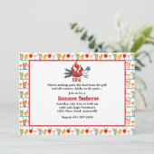 Getränke und eine GRILLEN Einladung (Stehend Vorderseite)