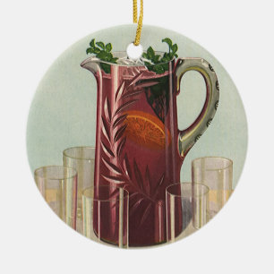 Getränke und Erfrischungsgetränke im Vintage-Stil, Keramik Ornament