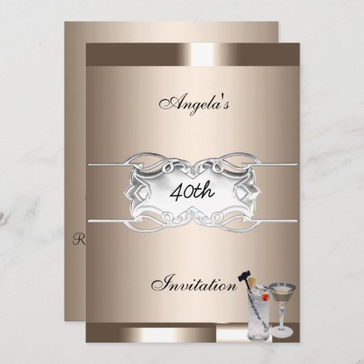 Getränke und Party Einladung (Vorne/Hinten)