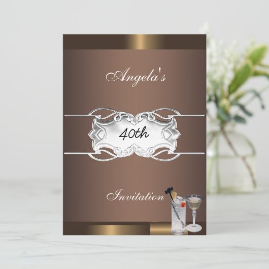 Getränke und Schokolade-Party Einladung (Stehend Vorderseite)