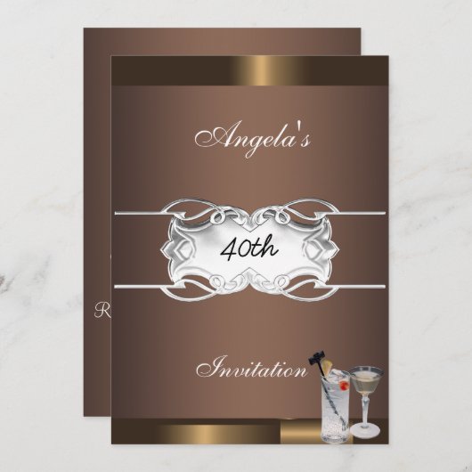 Getränke und Schokolade-Party Einladung (Vorne/Hinten)