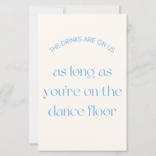 Getränke- und Tanzbodenheiratszeichen (Vorderseite)