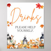 GETRÄNKE UNTERZEICHNEN eine kleine Kürbis-Baby-Dus Poster (Vorne)