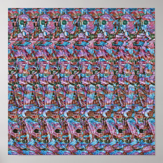 Getränke werden serviert - versteckter 3D-Druck Poster