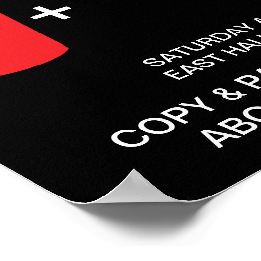 Getränke + Würstchen = Liebe Poster (Ecke)