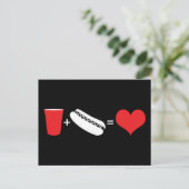 Getränke + Würstchen = Liebe Postkarte (Stehend Vorderseite)