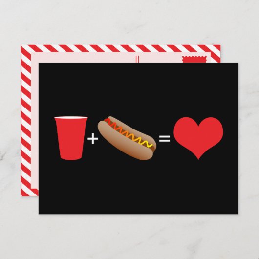 Getränke + Würstchen = Liebe Postkarte (Vorne/Hinten)