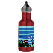 Getränkeflasche, 2 rote Pilze Edelstahlflasche (Rechts)