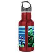 Getränkeflasche, 2 rote Pilze Edelstahlflasche (Rückseite)