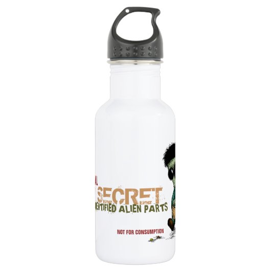 Getränkeflasche, humorvolle Alien Top Secret Carto Trinkflasche (Vorderseite)