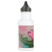 Getränkeflasche, rosa Blume Edelstahlflasche (Links)