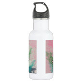 Getränkeflasche, rosa Blume Edelstahlflasche (Rückseite)