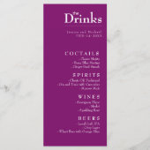 Getränkekarte Fuchsia Verzauberung: Wasserfarbe Menükarte (Vorderseite)