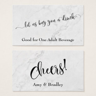 Getränkekarten im Schwarz-Weiß-Marmor-Look mit ele