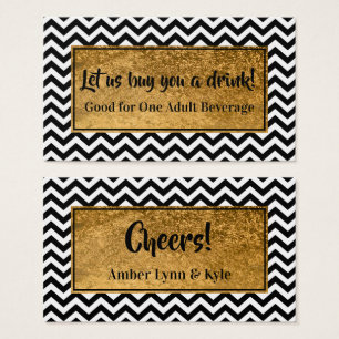 Getränkekarten mit falscher Goldfolie & BW-Chevron