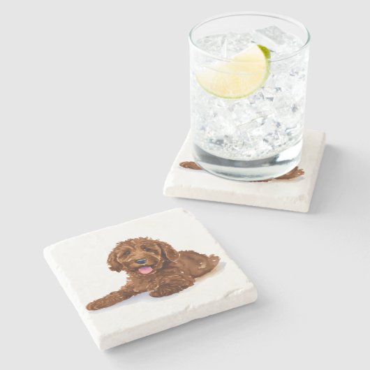 Getränkekasten mit Schokoladenfabrikat Steinuntersetzer (Seitenansicht)