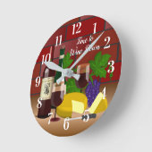 Getränkekonzept/Name Weinkäse Runde Wanduhr (Winkel)