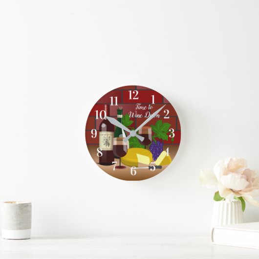 Getränkekonzept/Name Weinkäse Runde Wanduhr (Zuhause)