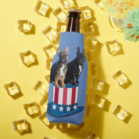 Getränkekühler französische Bulldoggen Hut Flaschenkühler (In Situ Sommer)