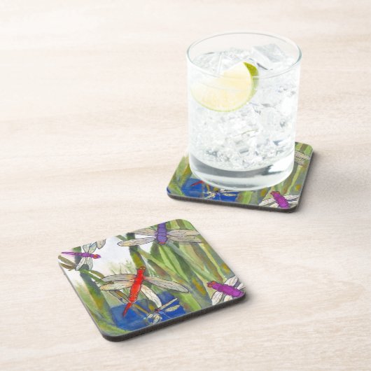 Getränkeküste, Untersetzer Set von Vier, Libelle (Rechte Seite)