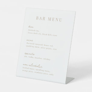 Getränkeliste mit Minimalistischem Beige-Bar Sockelschild
