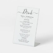 Getränkemenü Hochzeitsempfang Sockelschild (Vorderseite)