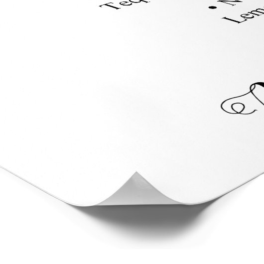 Getränkemenü | Hochzeitszeichen Poster (Ecke)