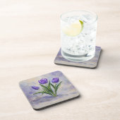 Getränkeuntersetzer aus Purple Tulips Beverage Coa (Rechte Seite)