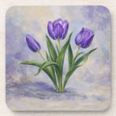 Getränkeuntersetzer aus Purple Tulips Beverage Coa (Vorderseite)