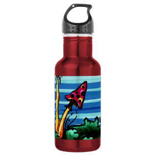 Getränkflasche, 2 rote Pilze Edelstahlflasche