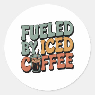 Getränkt durch Iccied-Kaffee Runder Aufkleber