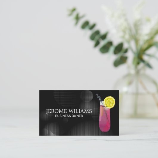 Getränkter Cocktail Visitenkarte (Stehend Vorderseite)