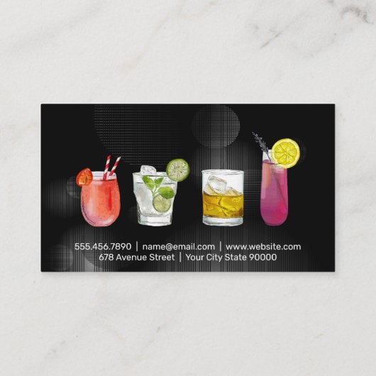 Getränkter Cocktail Visitenkarte (Rückseite)
